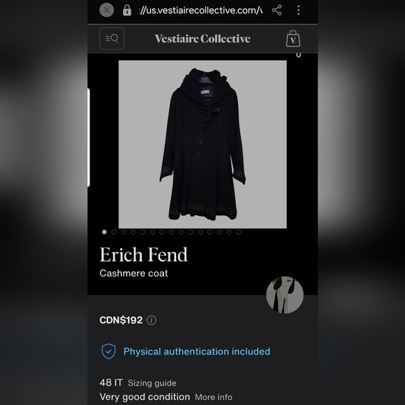 Erich Fend Wool And Cashmere Long Coat. L. 24ptp - Picture 13 of 13